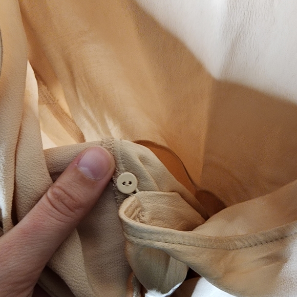 Zara wrap blouse, beige, cream satin blouse, tag - Picture 4 of 10